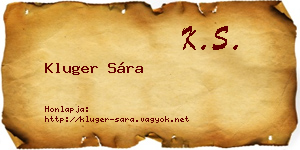 Kluger Sára névjegykártya